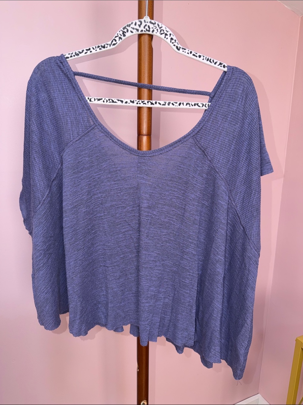 Free People Scoop Neck Crop Top in Dusty Blue